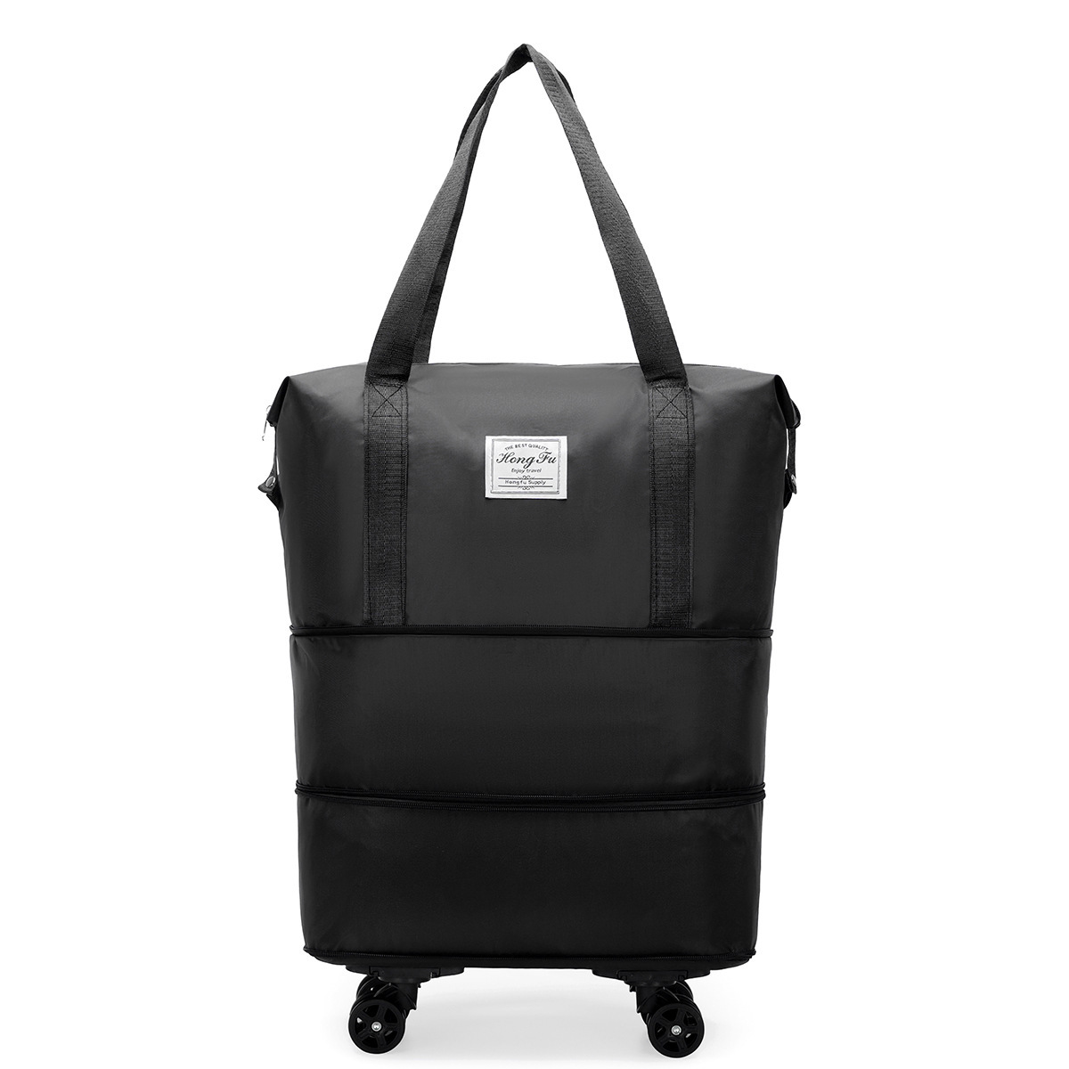 Foldable Rolling Luggage Bag - Travel Rolling Duffel Bag, Removable Wheels,