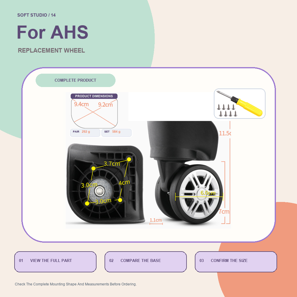 Silent Replacement Luggage Wheels - Travel Luggage Caster Replacement Wheel For