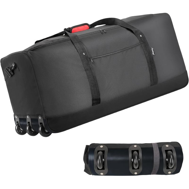Foldable Rolling Luggage Bag - 120L Foldable Rolling Duffel Bag with