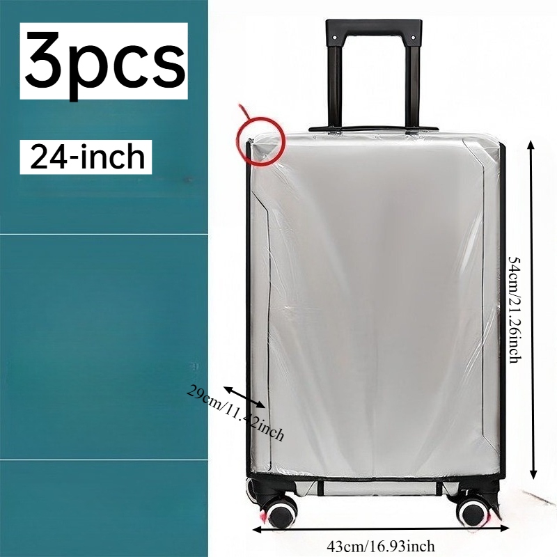 3pcs Stretchy Clear PVC Luggag - огляд і ціна Luggage Protective Cover Transparent