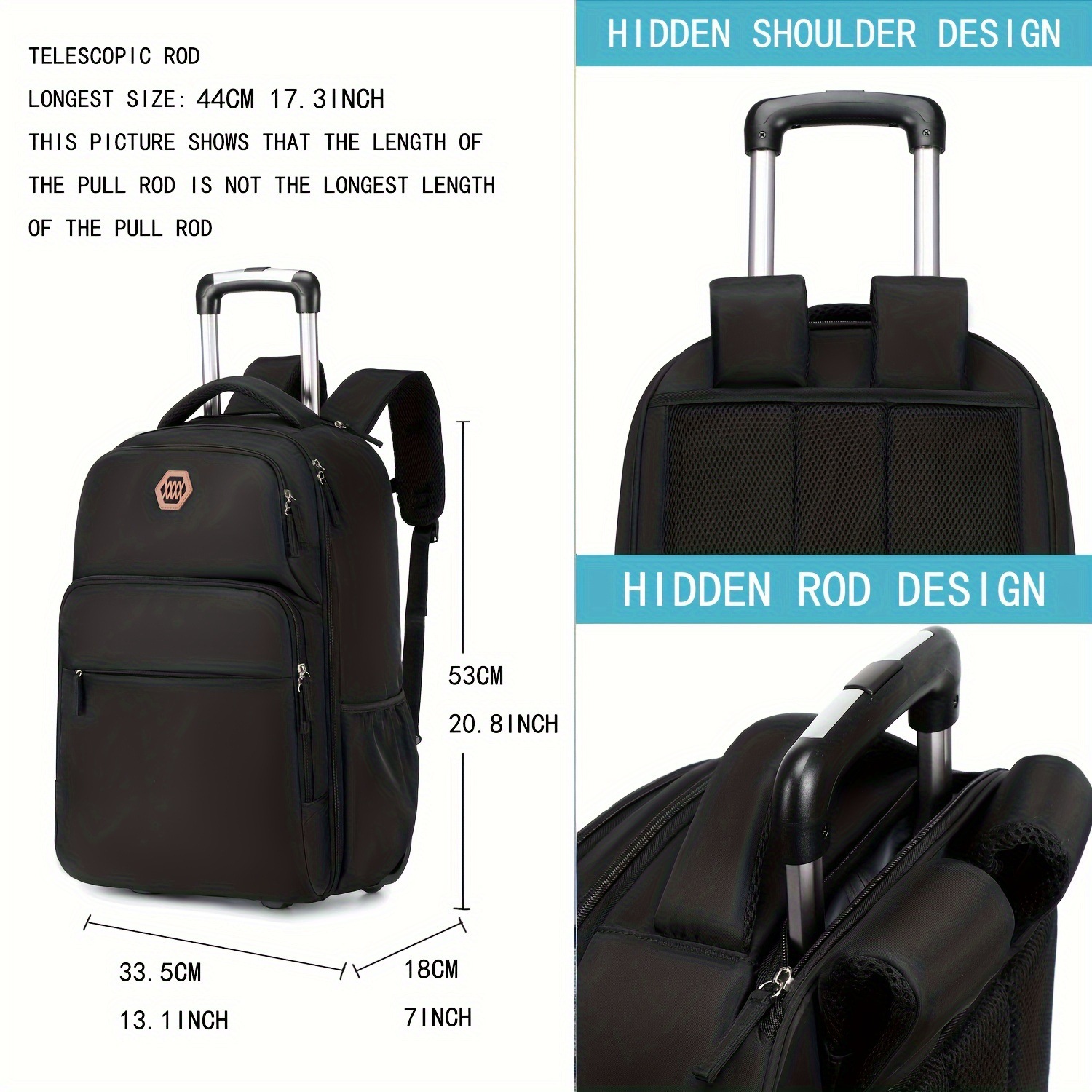 40L Rolling Laptop Backpack Bu - огляд і ціна Foldable Rolling Luggage Bag